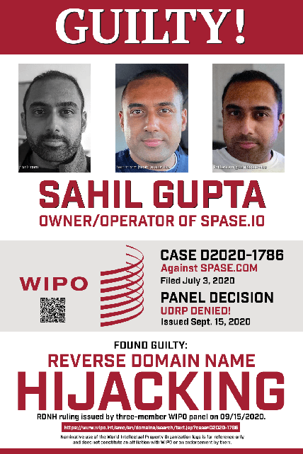 Sahil Gupta, Guilty of RDNH